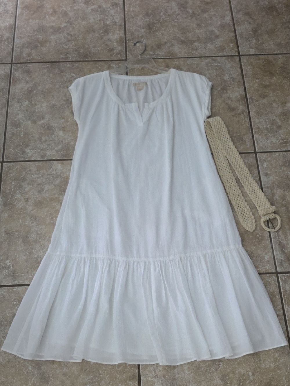 MICHAEL Michael Kors White Cotton Midi Dress